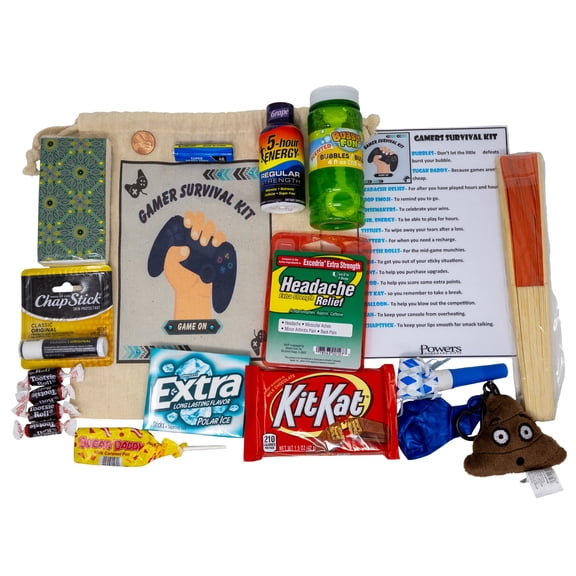 Powers Handmade Gifts Gamer Survival Kit, Funny Mario, Unisex, 16 Pieces