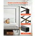 thumbnail image 4 of KFFKFF King Size Metal Canopy Bed Frame with Charging Station, Four-Post Design, Durable Steel Slats, Underbed Storage, No Box Spring Required, Simple Assembly, Black, 4 of 9