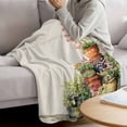 thumbnail image 3 of Spring Flowers Blanket Soft Cozy Warm Throw Blanket for Couch, Plush Fuzzy Flannel Fleece Blankets for Sofa, Botanical Blossom Floral Pot Plants Bed Blankets Lightweight Gifts for Women, 30"x40", 3 of 9