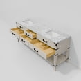 thumbnail image 6 of Woodhaven 80 in W x 22 in D White Oak Double Bath Vanity and Carrara Marble Top, 6 of 9