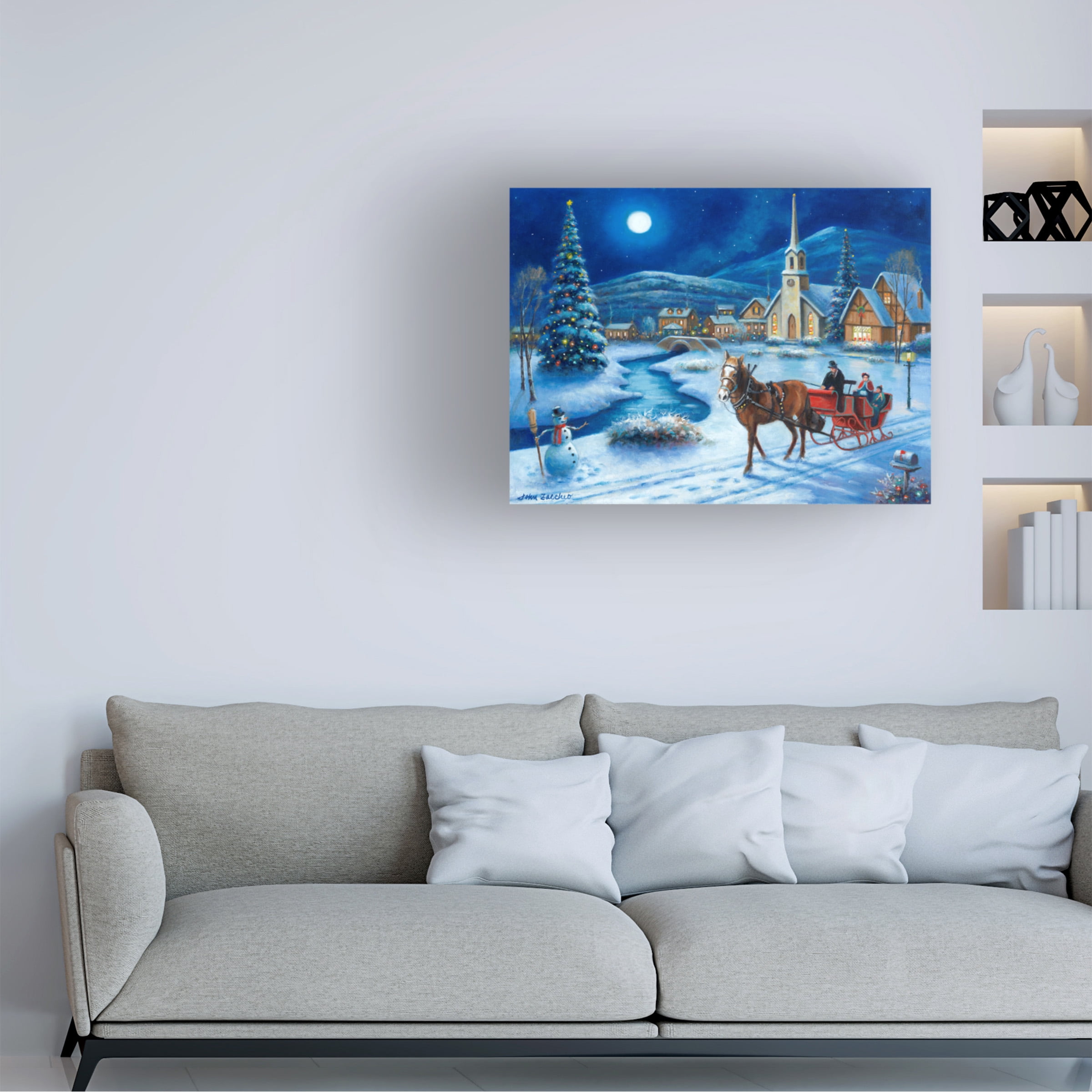 John Zaccheo 'Christmas Sleigh Ride' Canvas Art