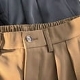thumbnail image 4 of Workout Shorts Men Solid Color Wide Leg Suit Shorts Insets Versatile Cropped Pants Brown L, 4 of 6