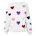 thumbnail image 5 of Elvqul Sweatshirts for Women,Sweater for Women,Long Sleeve Crewneck Valentine Graphic Shirt Heart Cute,White, 5 of 9