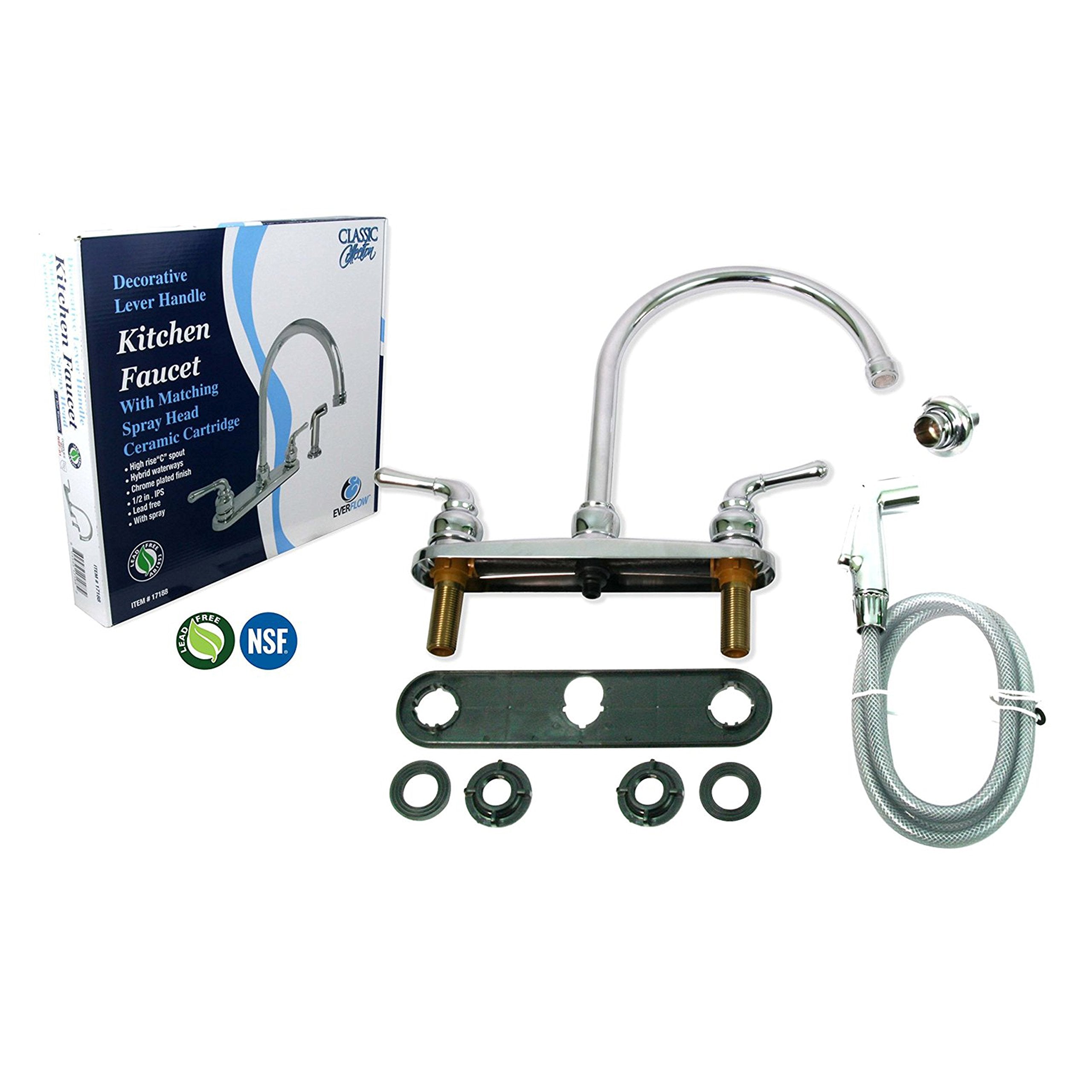 Everflow Lead Free Two-Handle Kitchen Faucet with Spray photo 8