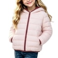thumbnail image 3 of Girl Zip up Jacket Zaewscy Girls Hooded Lightweight Puffer Jacket Full Zip Quilted Warm Casual Outerwear Coat Pink 5-6Years, 3 of 9