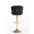 thumbnail image 5 of Muumblus Bar Stools Set of 2, Velvet Counter Height Adjustable Barstools with Tufted Back, Swivel Bar Chairs Upholstered Modern Bar Stool for Kitchen Island, Dining Room, Black, 5 of 9