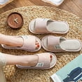 thumbnail image 7 of LZLINGMEI Slippers for Women,Memory Foam Soft Warm Slip On Open Toe Linen Cotton House Slippers,Anti-Skid Cozy for Indoor Outdoor Slippers, 7 of 7