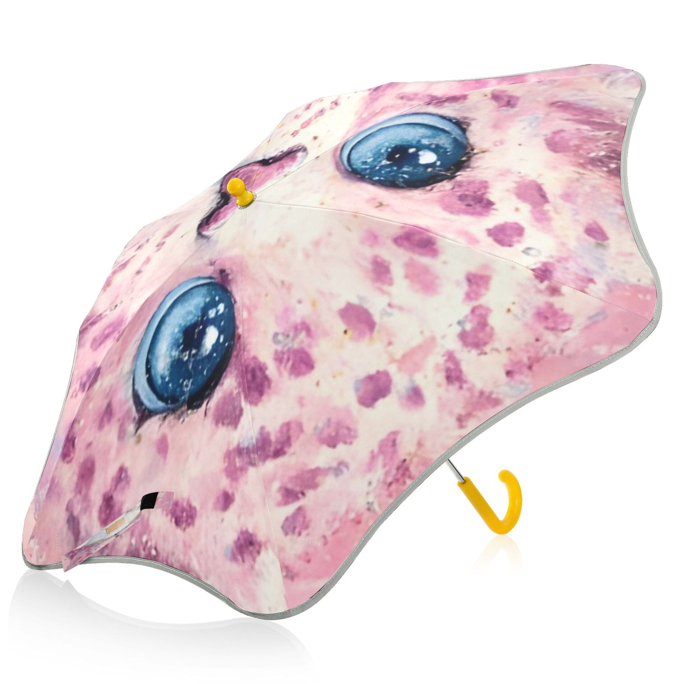 BZSMCE Folding Umbrellas Rain & UV Protection Windproof In Fluffy Cub & Soccer Pattern
