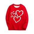 thumbnail image 2 of Girls Red Heart Heart Print Long Sleeve Shirt | Soft Stretch Casual Valentine's Day Top for Kids Little & Big Kids | Everyday Play & Party Tee,Size 7-8 T, 2 of 7