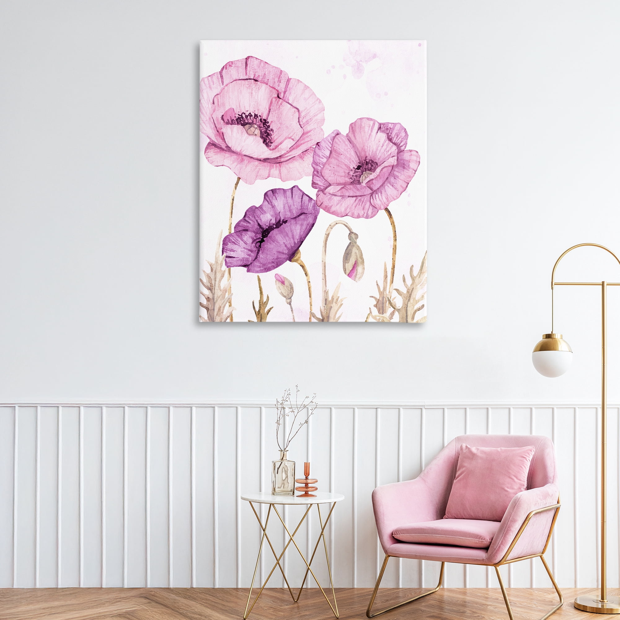 Stupell Industries Bright Purple Poppies Canvas Wall Art, design by Kim Allen