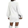 thumbnail image 6 of KelaJuan Women Knitted Sweater Dress Solid Color Turtleneck Casual Long Sleeve Mini Party Dress for Beach Cocktail Streetwear, 6 of 6