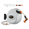 thumbnail image 4 of VEVOR Retractable Hose Reel, 65 ft x 5/8 inch, 180° Swivel Bracket Wall-Mounted, Garden Water Hose Reel with 9-Pattern Nozzle, Automatic Rewind, Lock at Any Length, and Slow Return System, 4 of 10