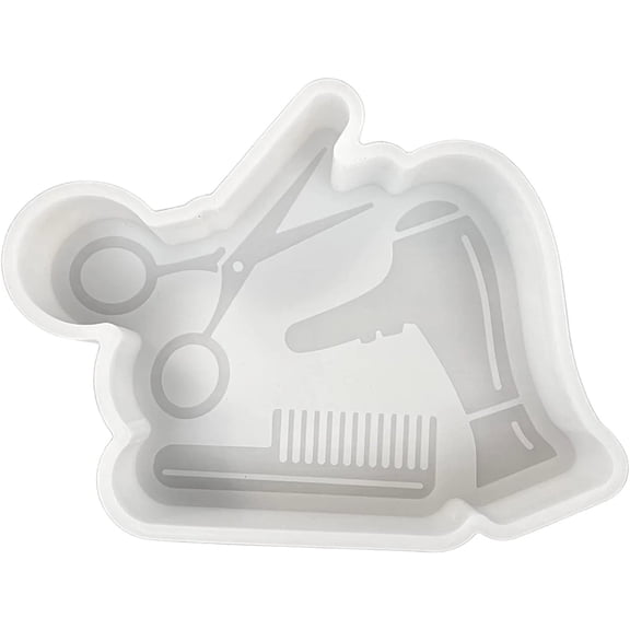 Hairstylist Hair Dryer Scissors Comb Freshie Silicone Mold 5x5x1 Hand for Scented Aroma Beads Hair Stylist Gift Supplies Resin, Car Candles, Soap, Oven Safe Bake Heat Resistant to 400 F