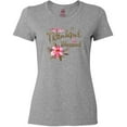 thumbnail image 3 of Inktastic Thankful and Blessed Inspirational Saying with Pink Flowers Women's T-Shirt, 3 of 5