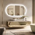 thumbnail image 1 of LUVODI Oval LED Bathroom Mirror: 500x800mm Wall Lighted Vanity Mirror with Anti-fog 3 Colors Dimmable Lighting Smart Switch Memory Function Plug-in Makeup Mirror, Vertical or Horizontal, 1 of 11
