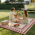 thumbnail image 4 of Western Texas Star Vintage Outdoor Rug for Patio/Deck/Porch, Non-Slip Large Area Rug 4 x 6 Ft, Rustic Wreath Red Beige Plaid Indoor Outdoor Rugs Washable Area Rugs, Camping Rug Carpet Runner, 4 of 8