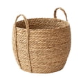 thumbnail image 2 of Seagrass Storage Basket Handwoven Natural Round Woven Basket with Sturdy Handles for Home Organization, Boho Decor, Blankets, Laundry, Toy Storage, Holder, Ideal for Living Room, Bedroom Use, 2 of 5