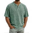 thumbnail image 2 of Guluxicc T Shirts for Men Button Short Sleeve Tops Trendy Summer Causal Outfit for Men, 2 of 8