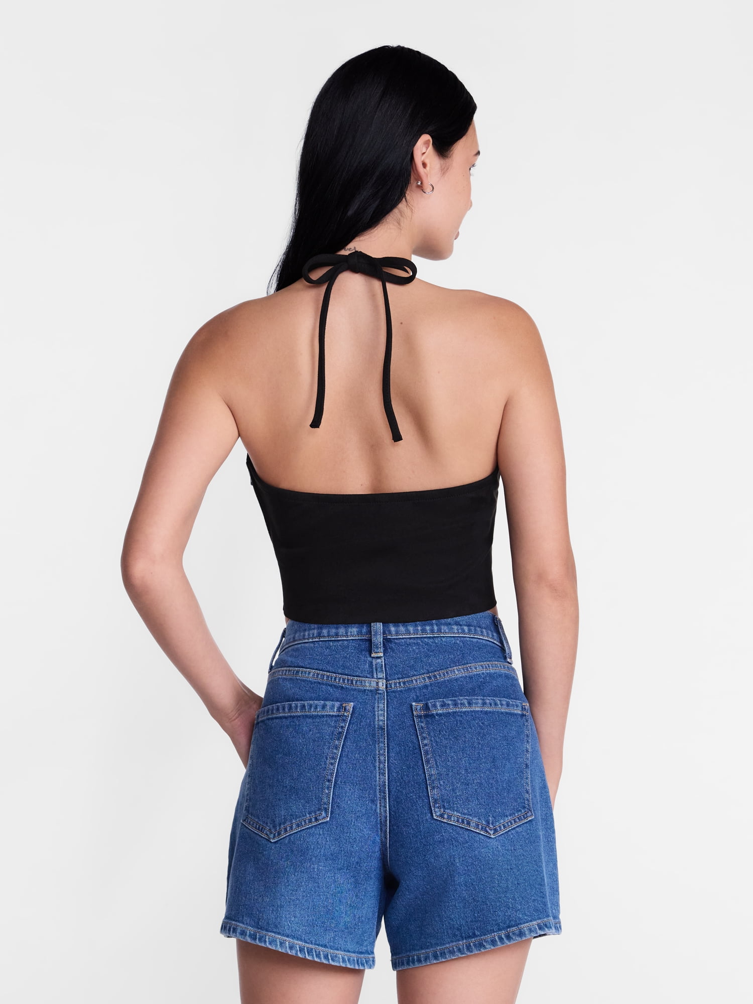 Madden NYC Women’s Faux Suede Hanky Hem Halter Top, Sizes XXS-XXL