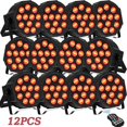 thumbnail image 1 of 12 RGB 4 in 1 LED Built-in Battery Par Light Strobe Light with Remote Control for Parties 12 Pack, 1 of 6