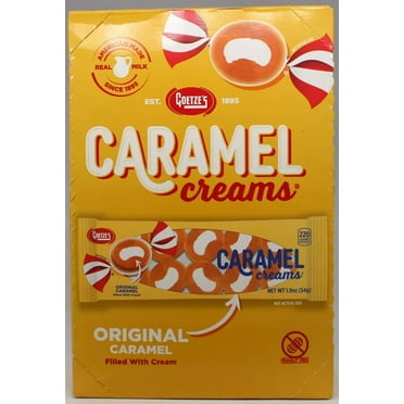Original Caramel Creams by Goetzes Candy Chewy Box of 20 Bars Bulk 2.37 LBS