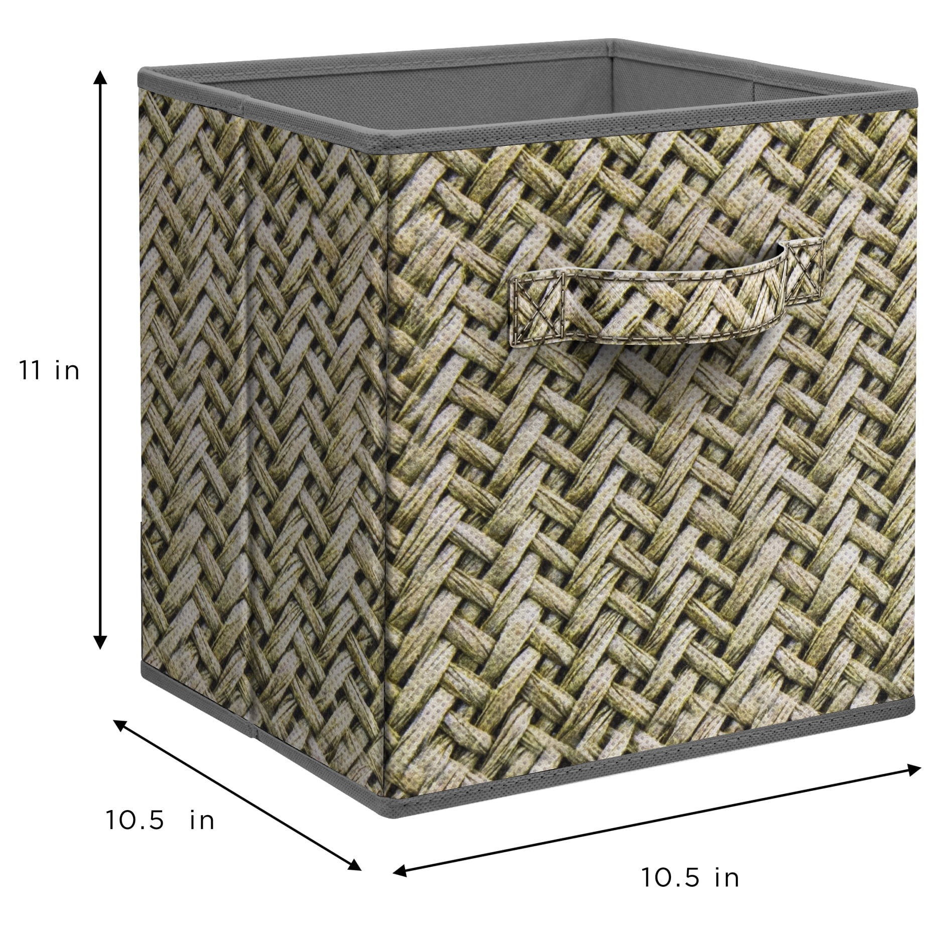 Sorbus 11" Foldable Woven Print Fabric Storage Cube Bin, Gray