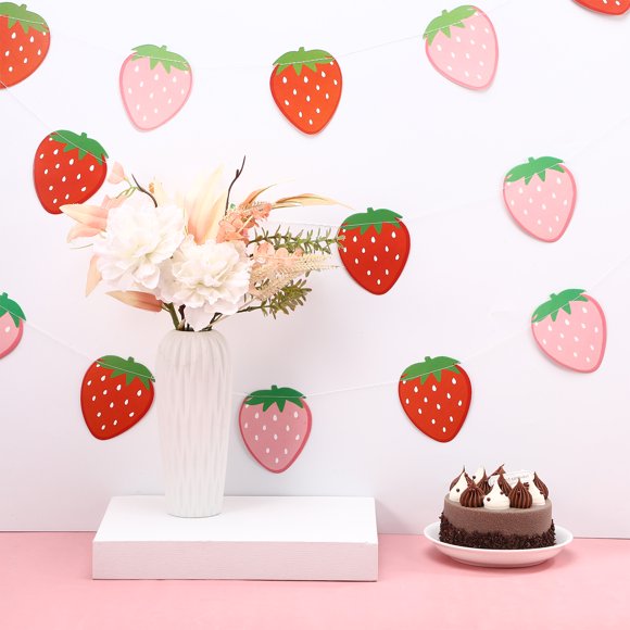 Houderco 4Ud Guirnalda De Papel Con Fresas Multicolor Para De Fiesta