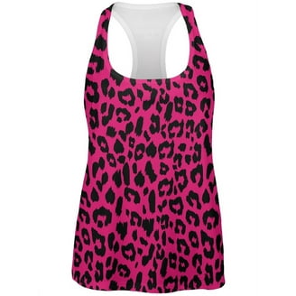 Blue Cheetah Print All Over Womens Work Out Tank Top