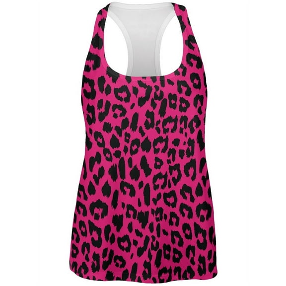 Pink Cheetah Print All Over Womens Work Out Tank Top