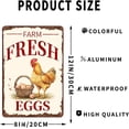 thumbnail image 2 of Farm Fresh Eggs Metal Tin Sign, 12 x 8 Inch Vintage Chicken Wall Decor for Farmhouse Kitchen, Chicken Coop, Barn, Home, Rustic Country Decoration, 2 of 6