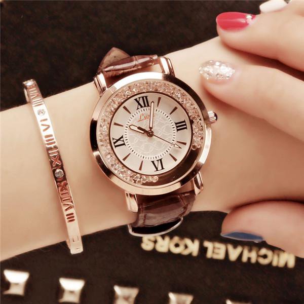 LSVTR luxurious Mobile Rhinestone Women's Watch Korean Fashion Student Belt Watch Luxury Watch
