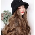 thumbnail image 1 of Peluca de moda roja de red, sombrero de pelo largo y rizado, pelo de cordero, pelo largo y rizado, sombrero de pescador, peluca negra para mujer, 1 of 2