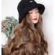 thumbnail image 1 of Peluca de moda roja de red, sombrero de pelo largo y rizado, pelo de cordero, pelo largo y rizado, sombrero de pescador, peluca negra para mujer, 1 of 2