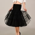 thumbnail image 2 of CYYPLAS Women's 50s Vintage Petticoat Black Half Slip Tutu Underskirt 26" Crinoline Rockabilly Small-Medium 1PC, 2 of 5