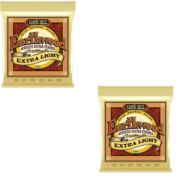 Ernie Ball Guitar Strings 2-Pack Acoustic Earthwood Extra Light 10-50 2006