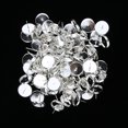 thumbnail image 2 of 100 / pack Silver White Stud Earring Cabochon Ajuste Base Post Hallazgos 10mm Sunnimix resultados de la fabricación de aretes, 2 of 8
