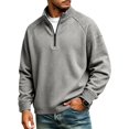 thumbnail image 6 of Quarter Zip Sweatshirt for Men Waffle Knitted Pullover Casual Long Sleeve Lapel Polo Sweatshirts Fall Winter Jackets,2XL, 6 of 7