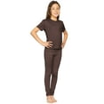 thumbnail image 2 of Stretch Is Comfort Girl's Short Sleeve Crew Neck and Leggings Set Brown 16, 2 of 3