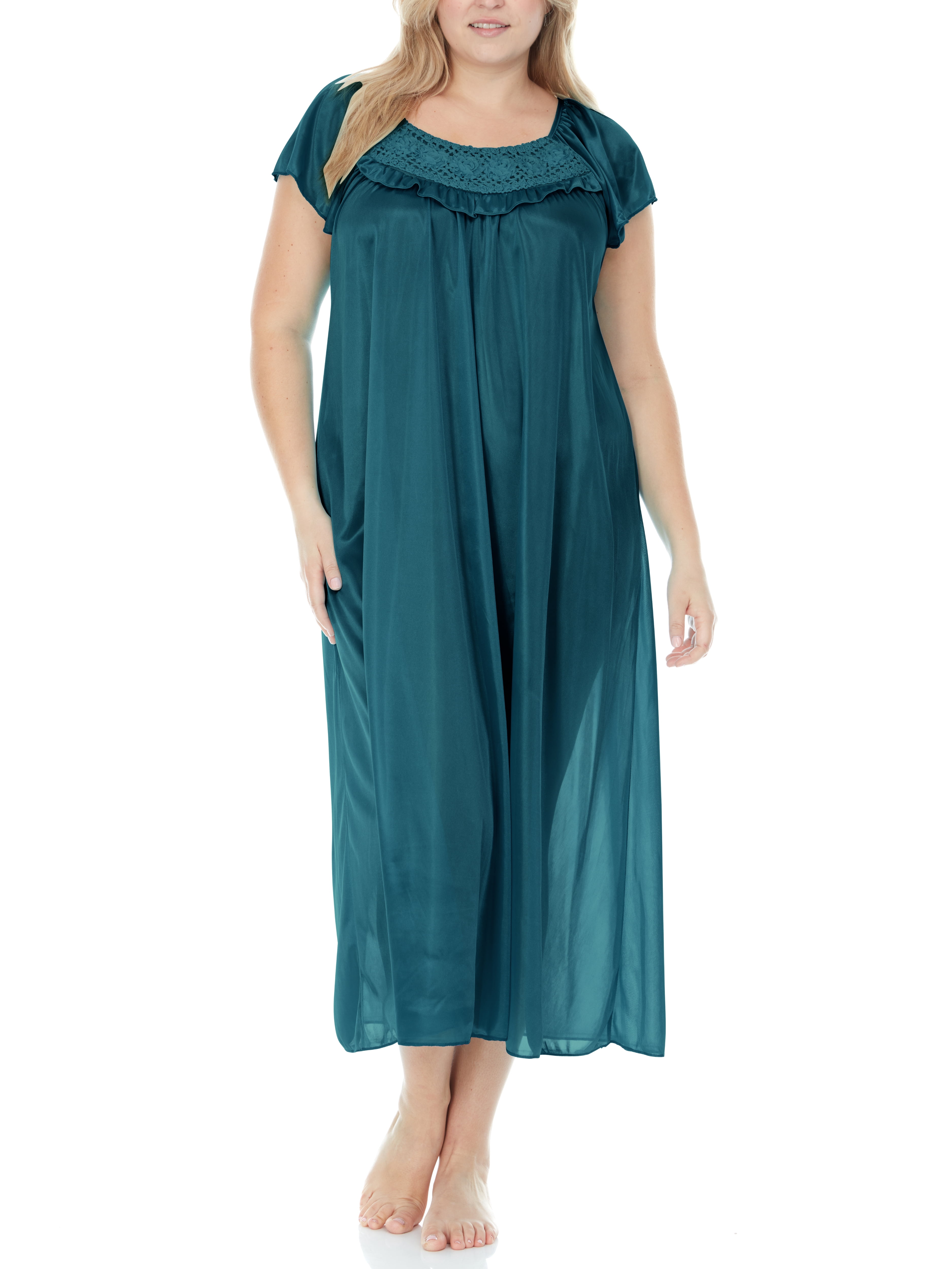EZI Nightgowns for Women Soft & Breathable Satin Night Gowns for