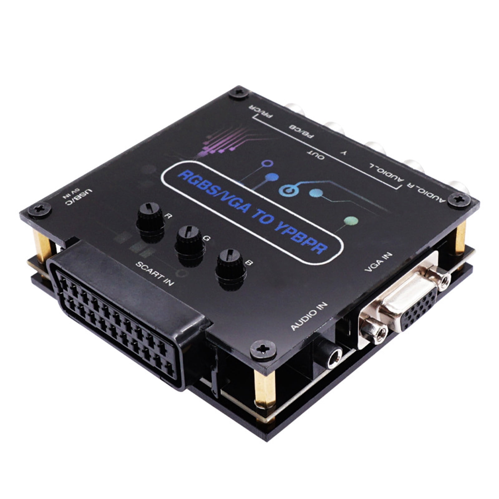 JZROCKER Composite Video Audio Converter Adapter 720p 1080p RGBS VGA SCART to YPBPR
