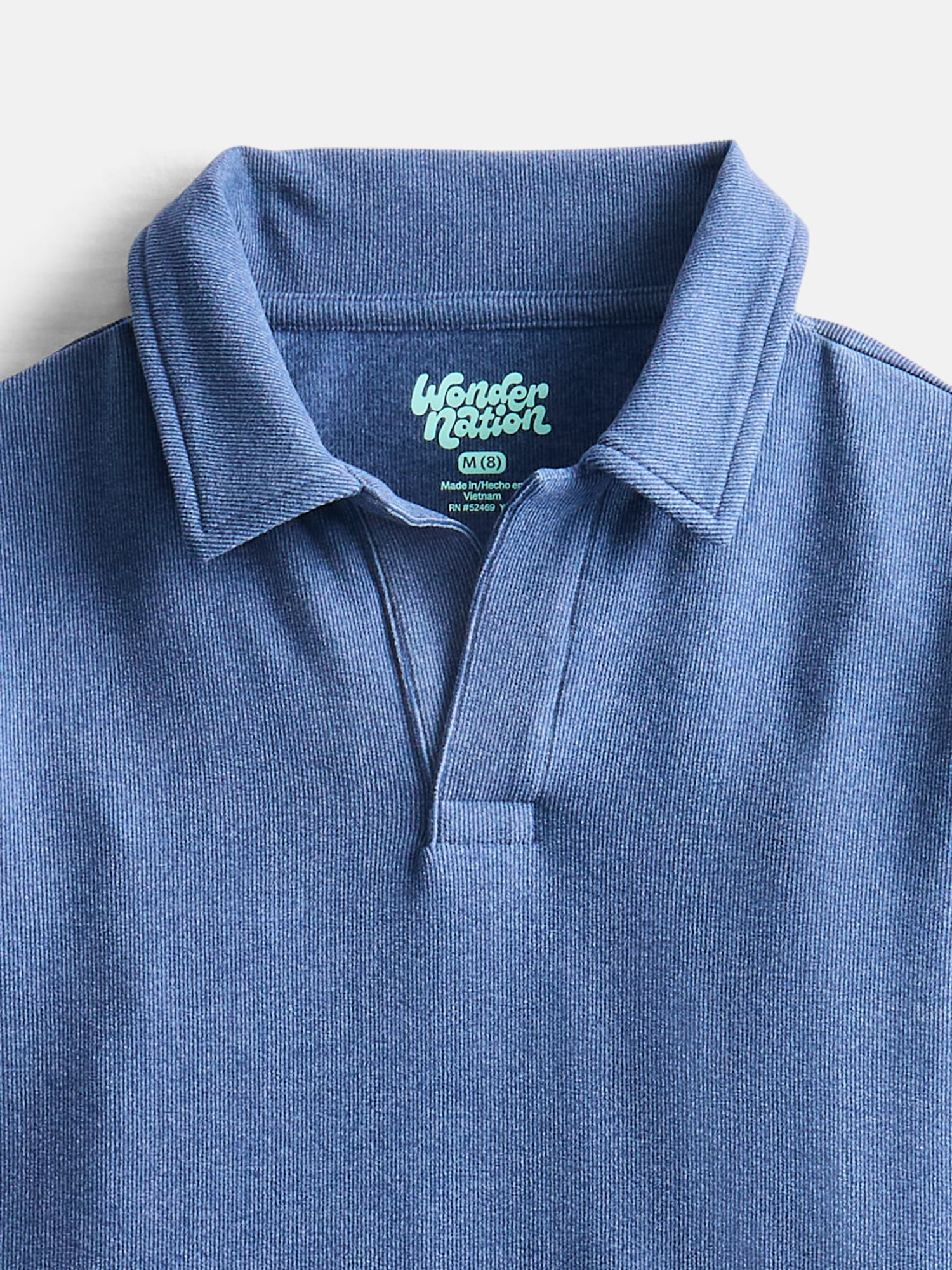 Wonder Nation Boys Cozy Polo Shirt with Long Sleeves, Sizes XS-XXL and Husky