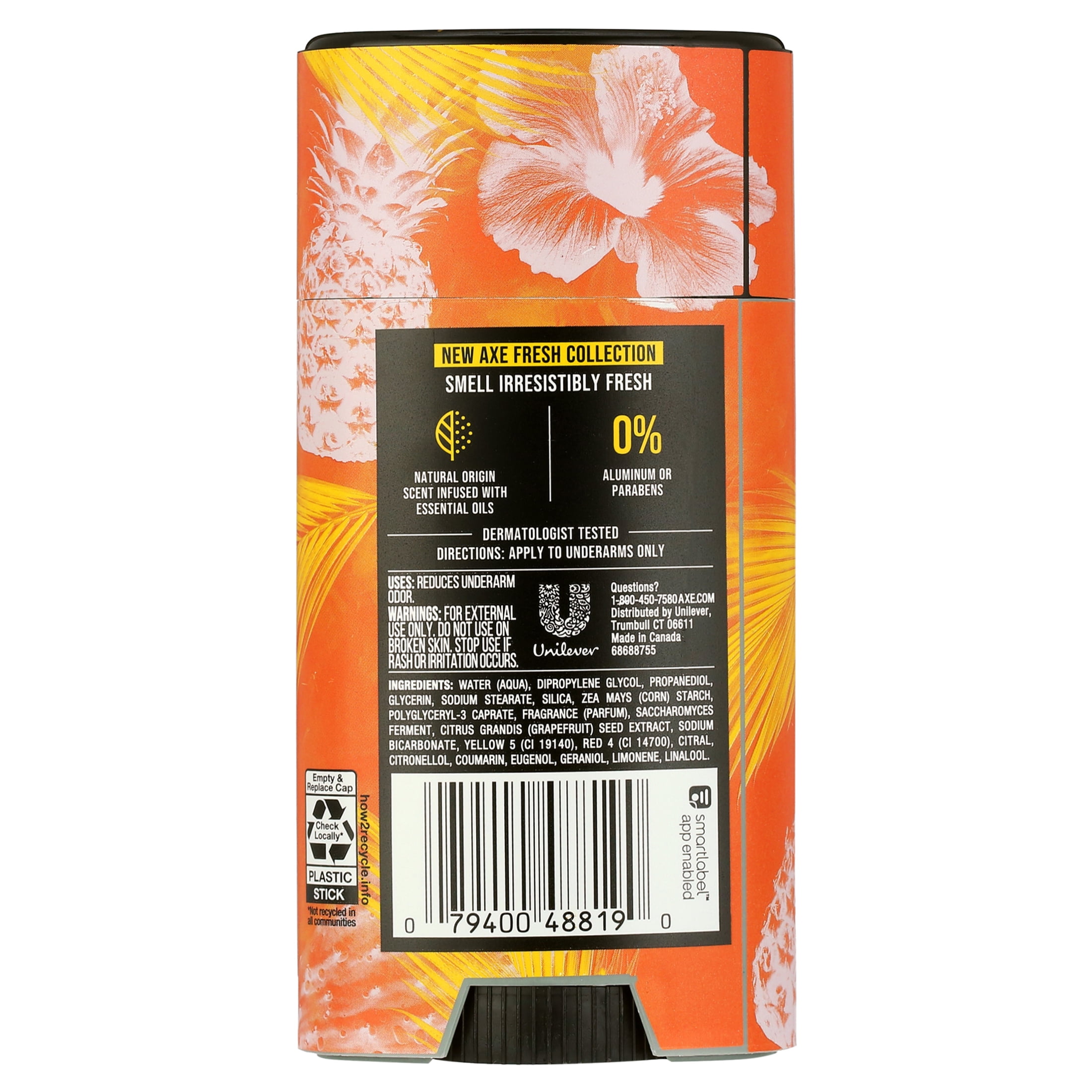 AXE Hawaiian Vibe 100% Natural Origin Scent Deodorant 2.6 oz
