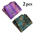 thumbnail image 2 of Men Pocket Square Silk 2PCS Soft Printed Pocket Handkerchief Suit Handkerchief, 2 of 10