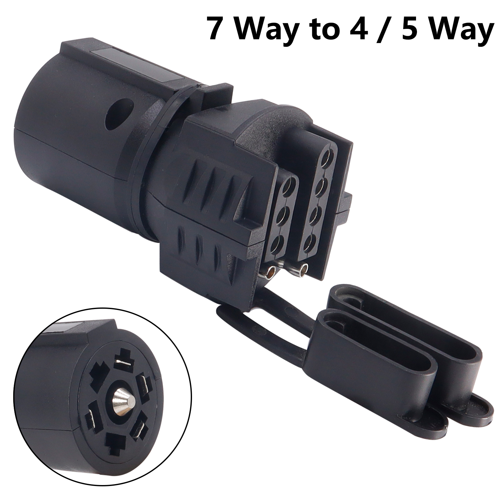 7 Way Round to 4 Pin 5 Pin Flat Trailer Wire Light Adapter Plug RV Tow