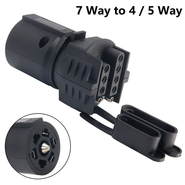 7 Way Round to 4 Pin 5 Pin Flat Trailer Wire Light Adapter Plug RV Tow