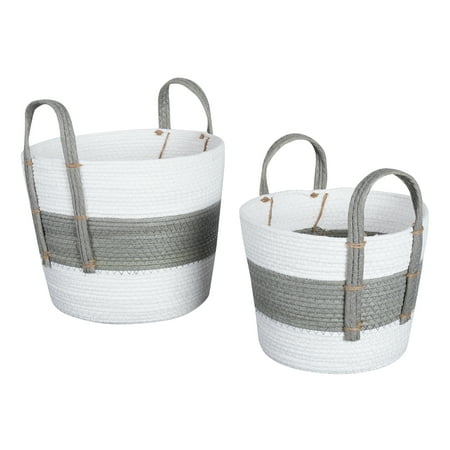 Mainstays Paper Rope Baskets, Set Of 2, 11.75" And 10.5", Storage