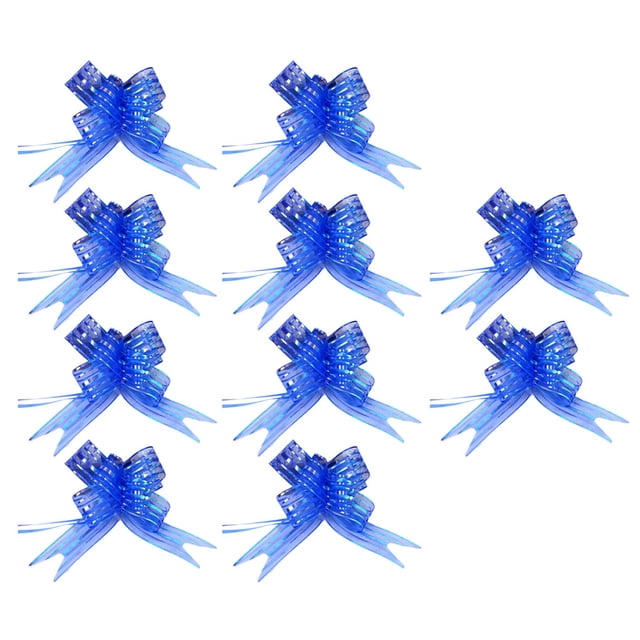 Inteprter 10 Uds. De guirnaldas coloridas ligeras de belleza con lazo, decoración hecha a mano, arte Latte, regalos de cumpleaños y bodas, asa Kits de decoración para fiestas Azul real