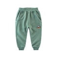 thumbnail image 2 of LYMAYTER Baby Boys Cotton Jogger Pants Solid Color Elastic Waist Sweatpants Casual Sports Bottoms 1-9Y, 2 of 8