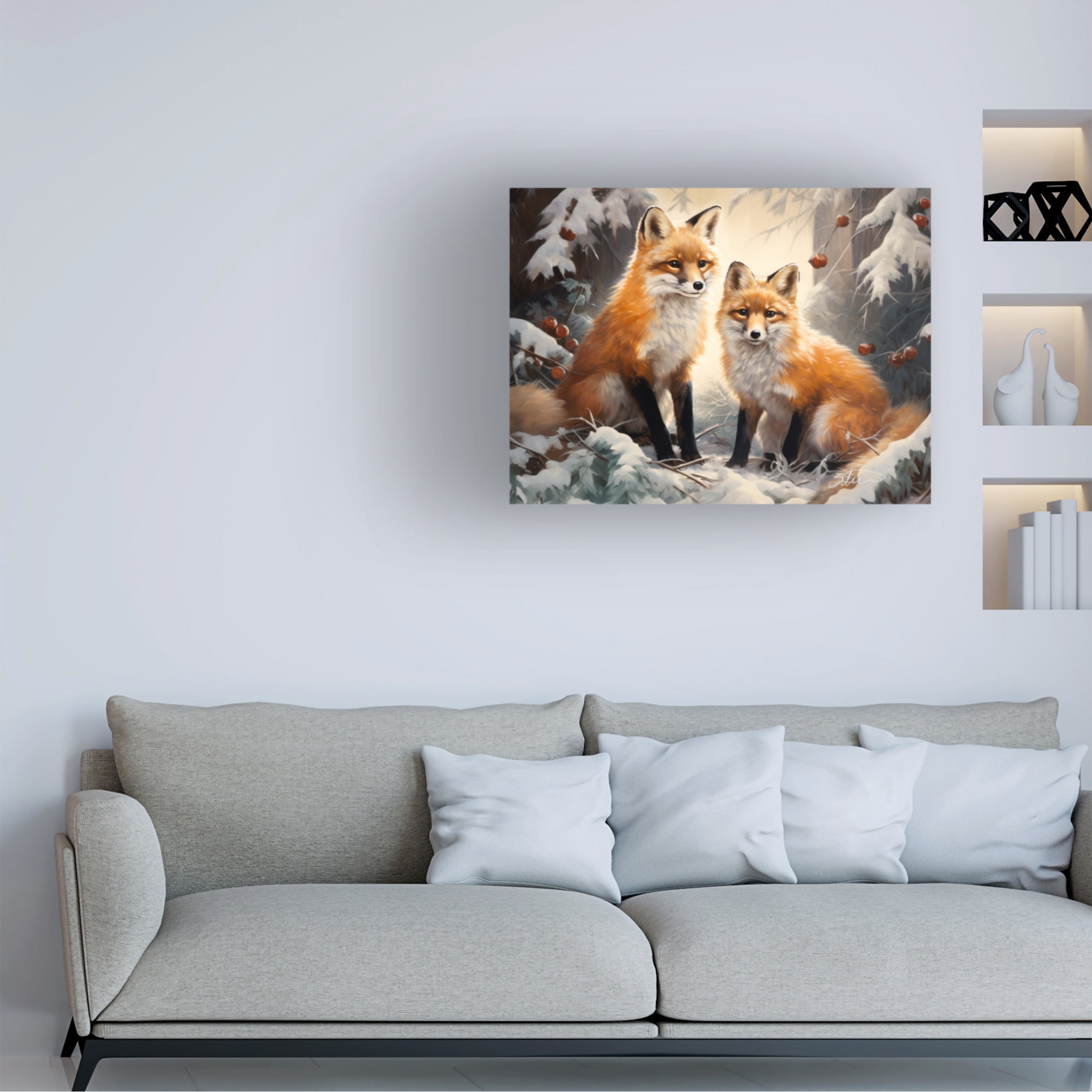 Canvas Wall Art - Stewart 'First Winter' Wall Art for Living Room, Bedroom, or Office Décor by Trademark Fine Art - 24 x 18 Inches