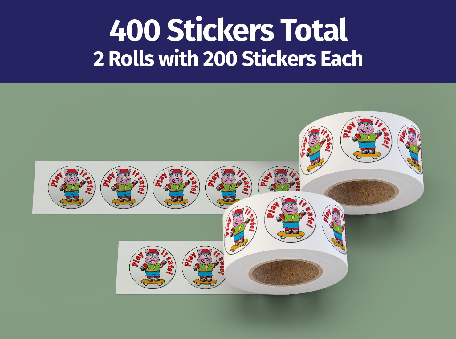 ZoCo: Helmet Safety Positive Message Sticker Roll - 400 Stickers
